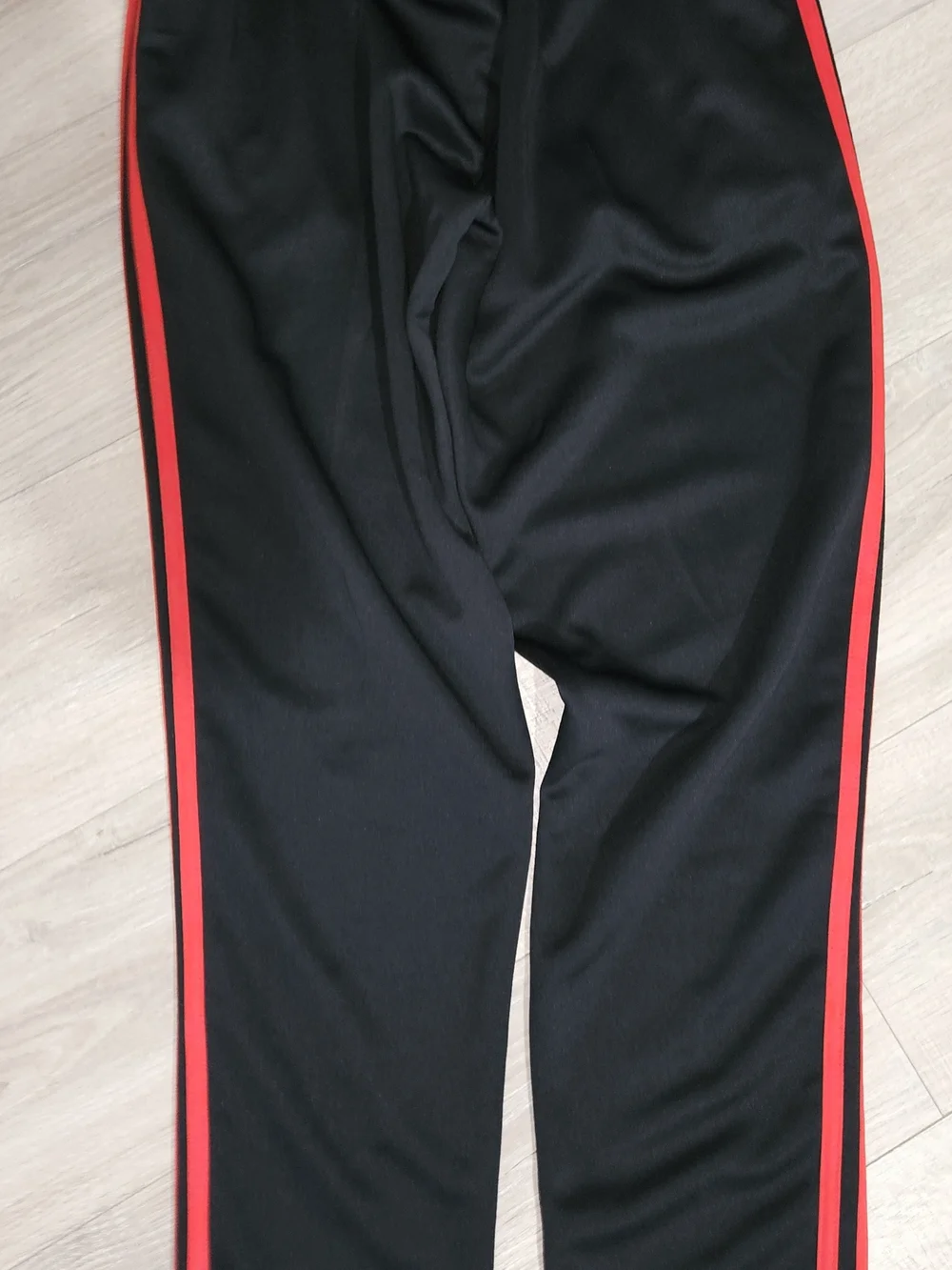 adidas Black Kids Shorts with Red Side Stripe